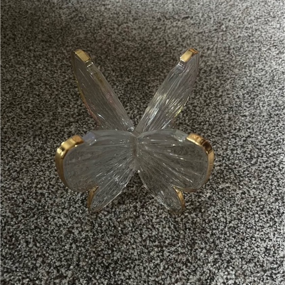 Bath and Body Works Glass Iridescent Butterfly 3 Wick Candle Holder - Picture 2 of 2
